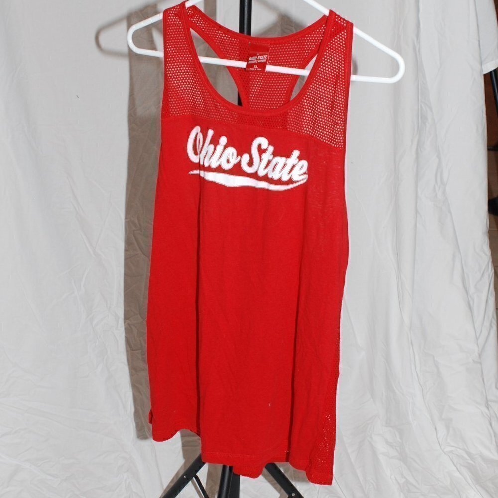 Ohio State Buckeyes Womens XL Mesh Back Tank Top Exercise Clothes EUC OSU Shirt